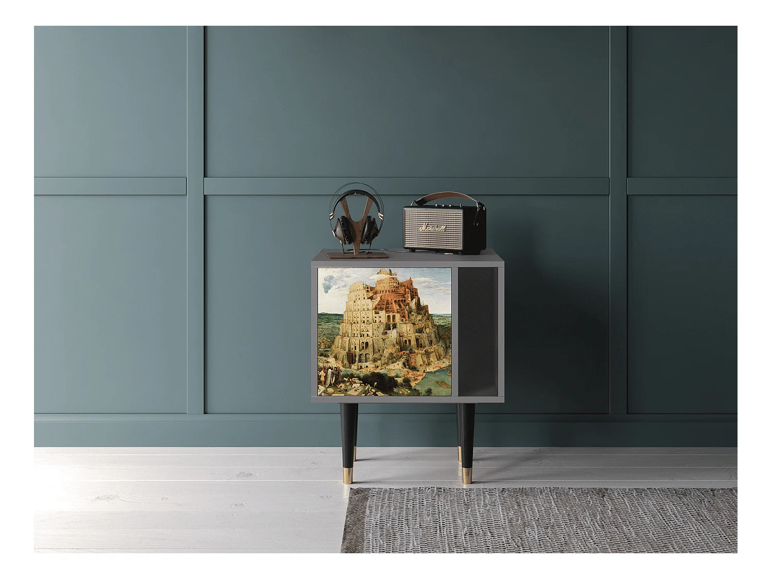 Table de nuit - 57х69х48 cm - S2 - Elder The Tower, Gris