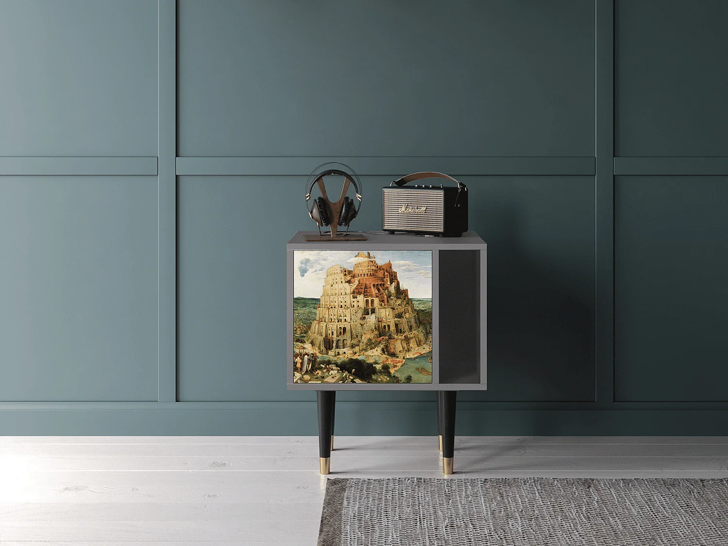 Table de nuit - 57х69х48 cm - S2 - Elder The Tower, Gris