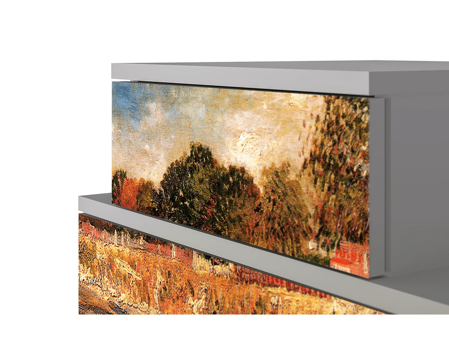 Stolik nocny - 58х58х41 cm - NS1 - The Banks, Szary