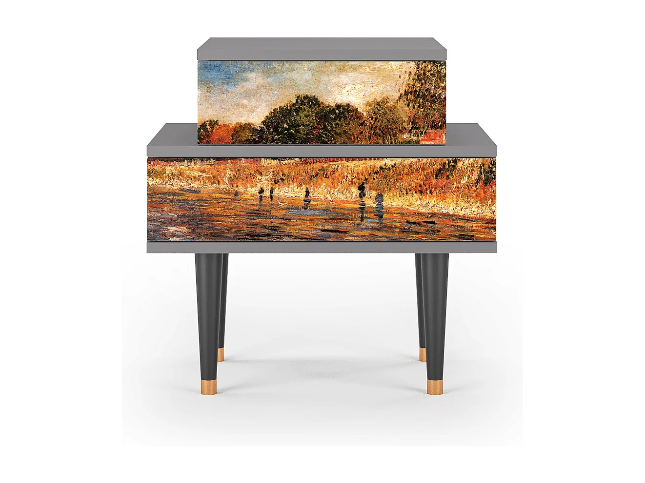 Table de nuit - 58х58х41 cm - NS1 - The Banks, Gris