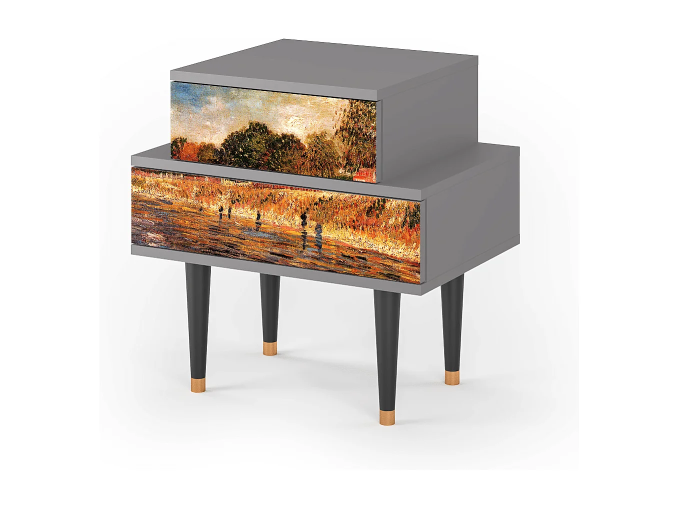 Table de nuit - 58х58х41 cm - NS1 - The Banks, Gris