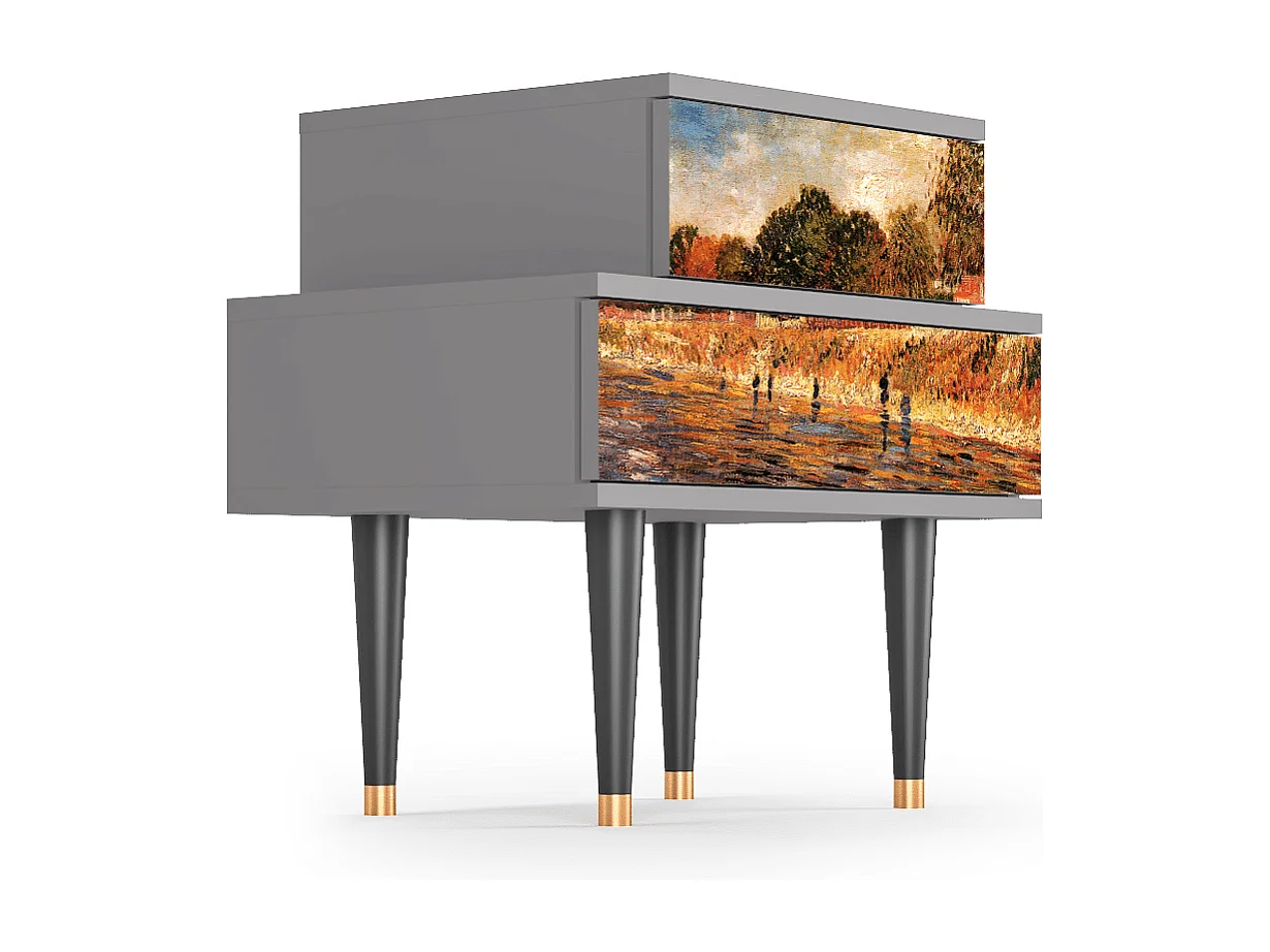 Table de nuit - 58х58х41 cm - NS1 - The Banks, Gris