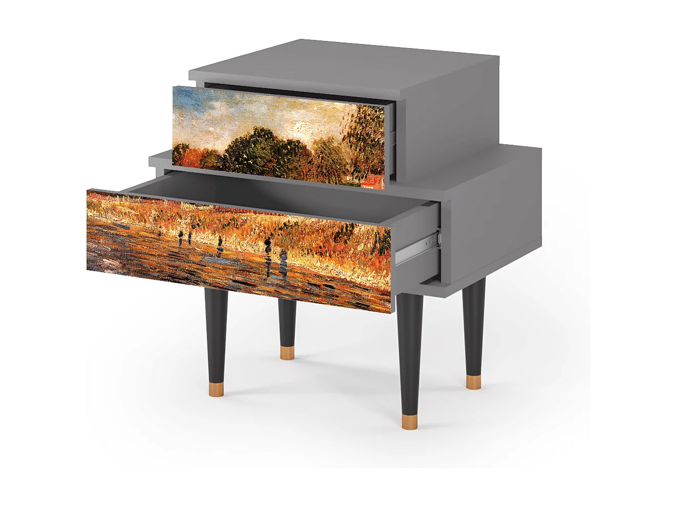 Table de nuit - 58х58х41 cm - NS1 - The Banks, Gris