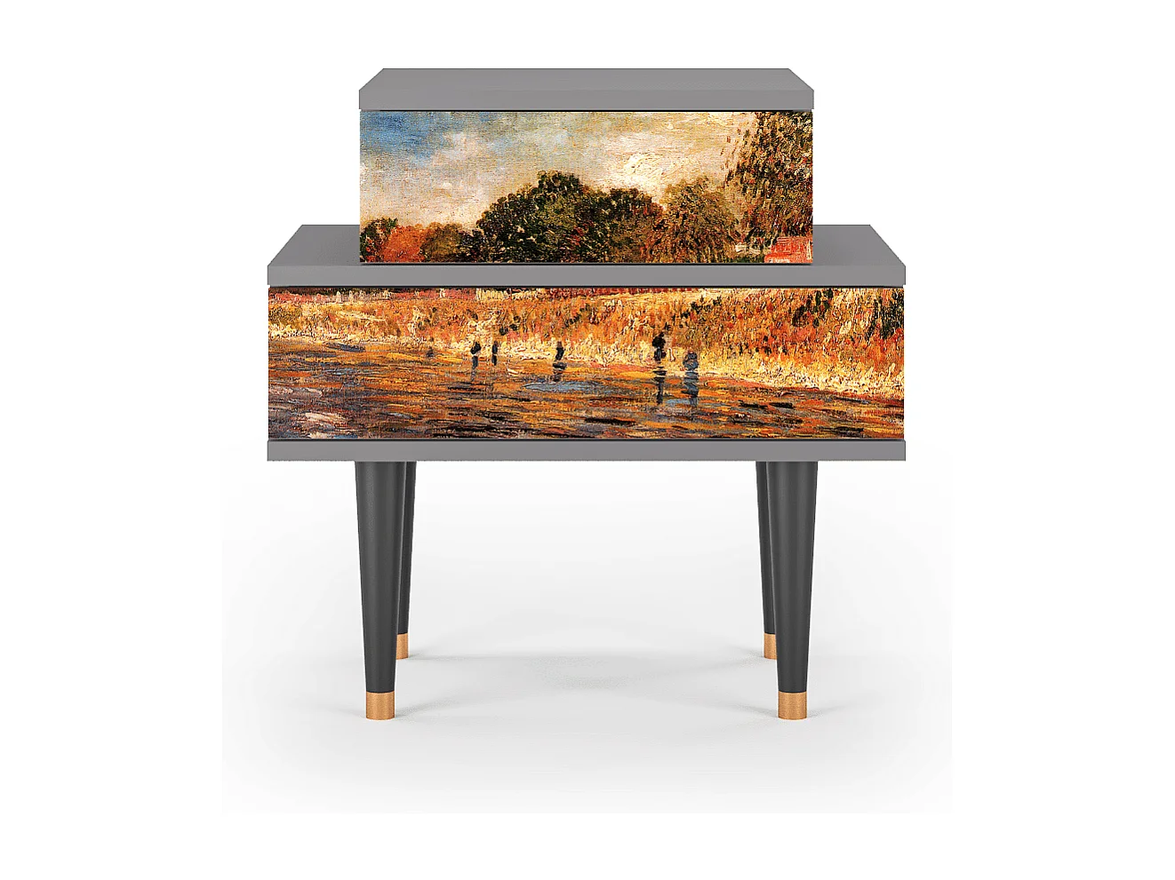 Table de nuit - 58х58х41 cm - NS1 - The Banks, Gris