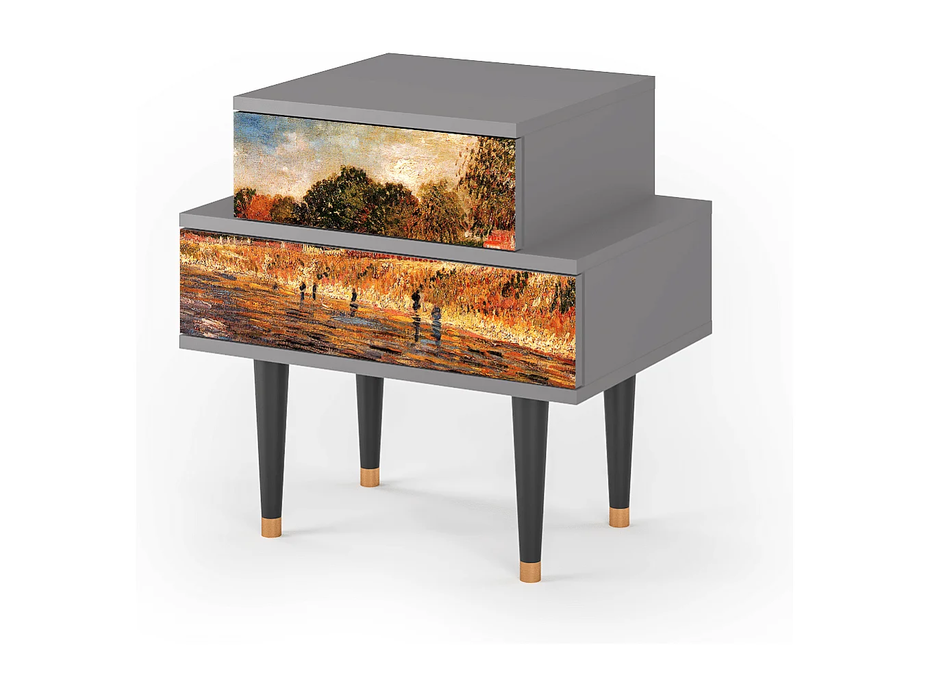 Table de nuit - 58х58х41 cm - NS1 - The Banks, Gris