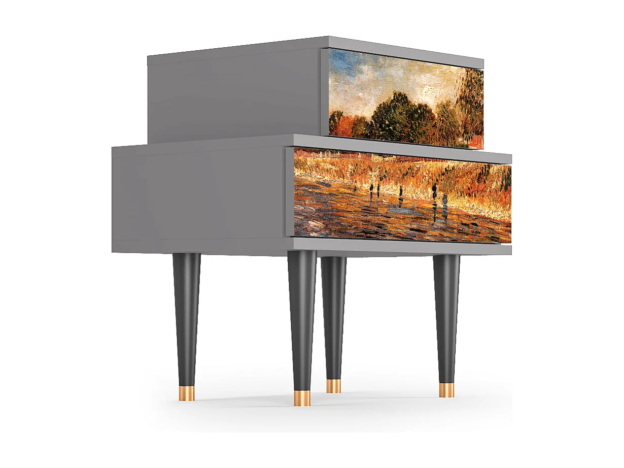 Table de nuit - 58х58х41 cm - NS1 - The Banks, Gris