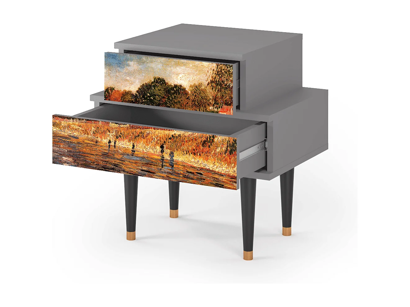 Table de nuit - 58х58х41 cm - NS1 - The Banks, Gris