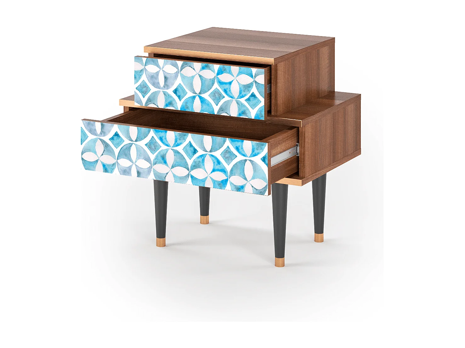 Table de nuit - 58х58х41 cm - NS1 - Porto Mood, Noyer