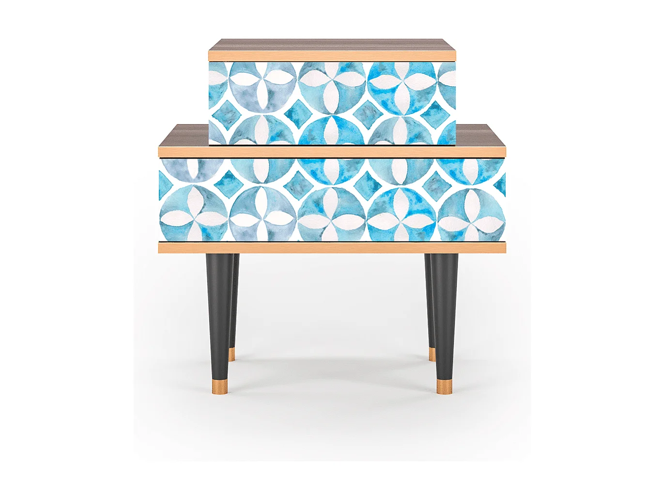 Criado-mudo - 58х58х41 cm - NS1 - Porto Mood, Nogueira