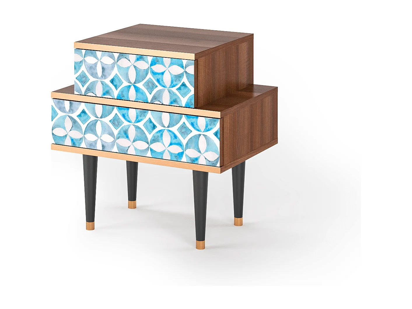 Criado-mudo - 58х58х41 cm - NS1 - Porto Mood, Nogueira