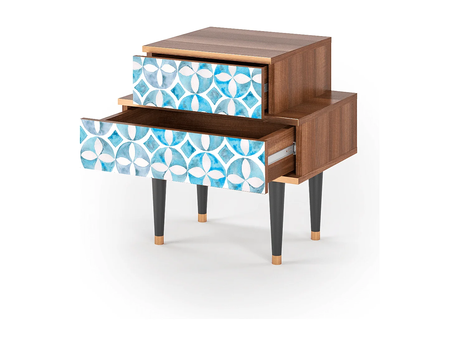 Criado-mudo - 58х58х41 cm - NS1 - Porto Mood, Nogueira