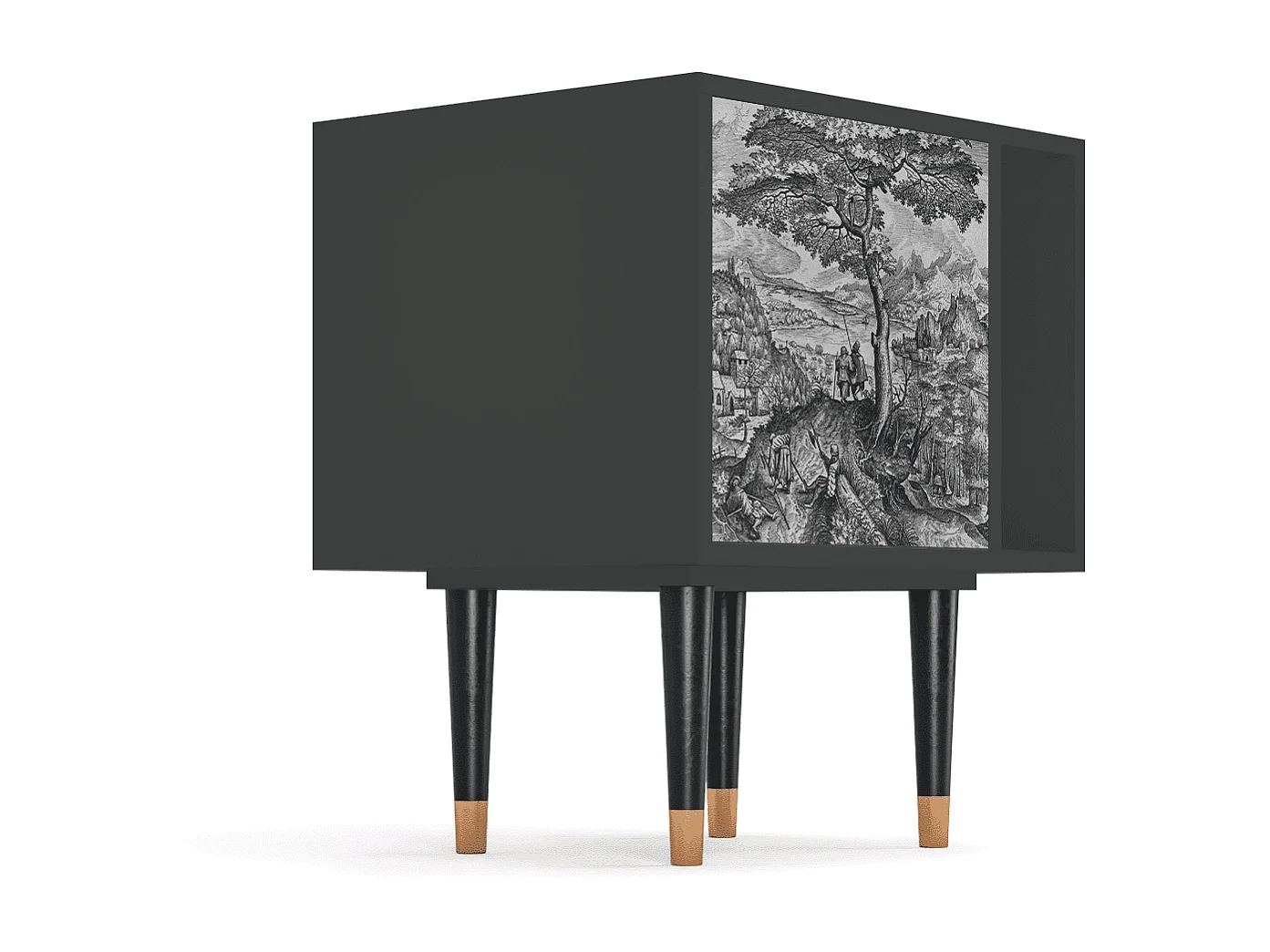 Nachtkastje - 57х69х48 cm - S2 - Milites Requiescentes, Antraciet