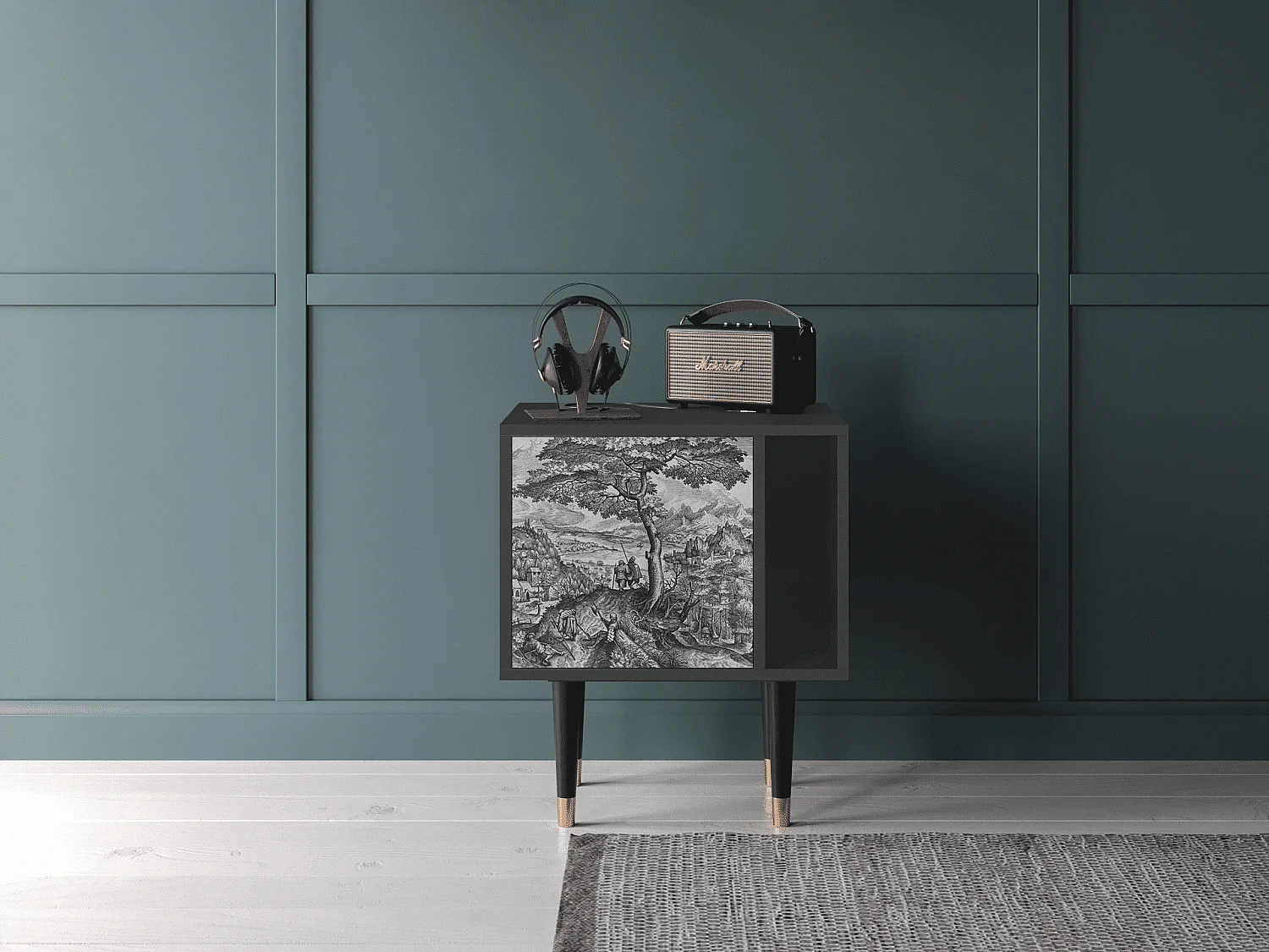 Table de nuit - 57х69х48 cm - S2 - Milites Requiescentes, Anthracite