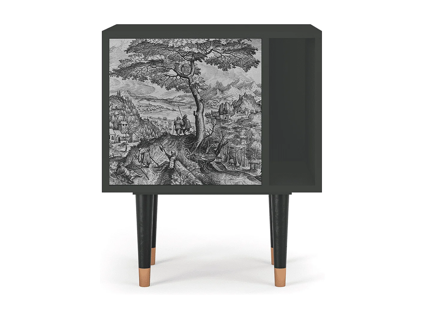 Table de nuit - 57х69х48 cm - S2 - Milites Requiescentes, Anthracite