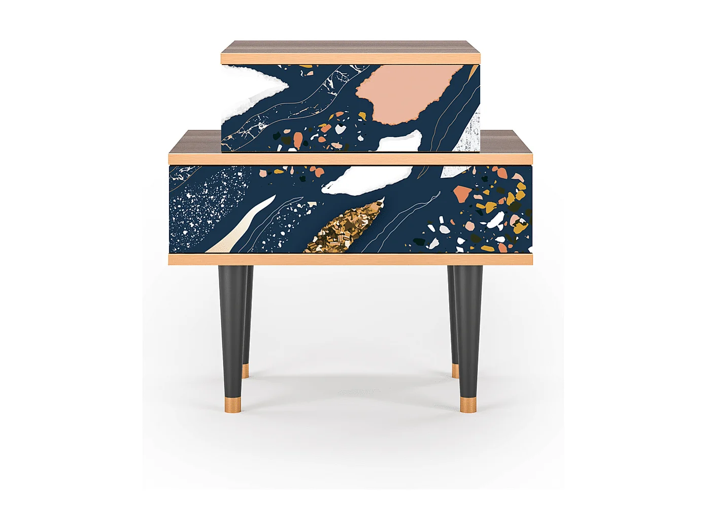 Table de nuit - 58х58х41 cm - NS1 - Nude Iceberg, Noyer