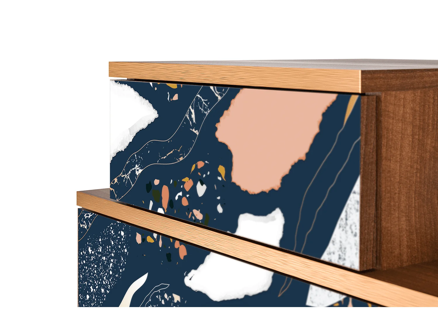 Table de nuit - 58х58х41 cm - NS1 - Nude Iceberg, Noyer