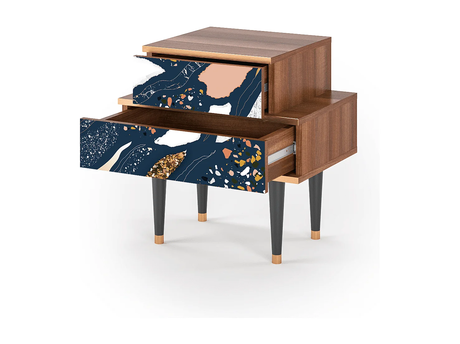 Table de nuit - 58х58х41 cm - NS1 - Nude Iceberg, Noyer