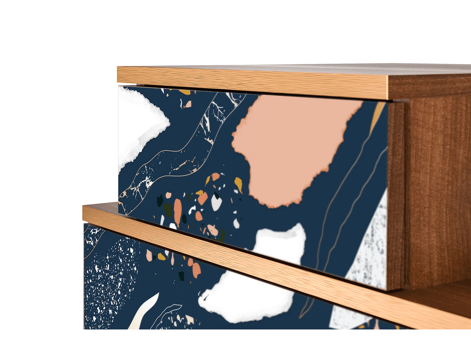 Stolik nocny - 58х58х41 cm - NS1 - Nude Iceberg, Orzech