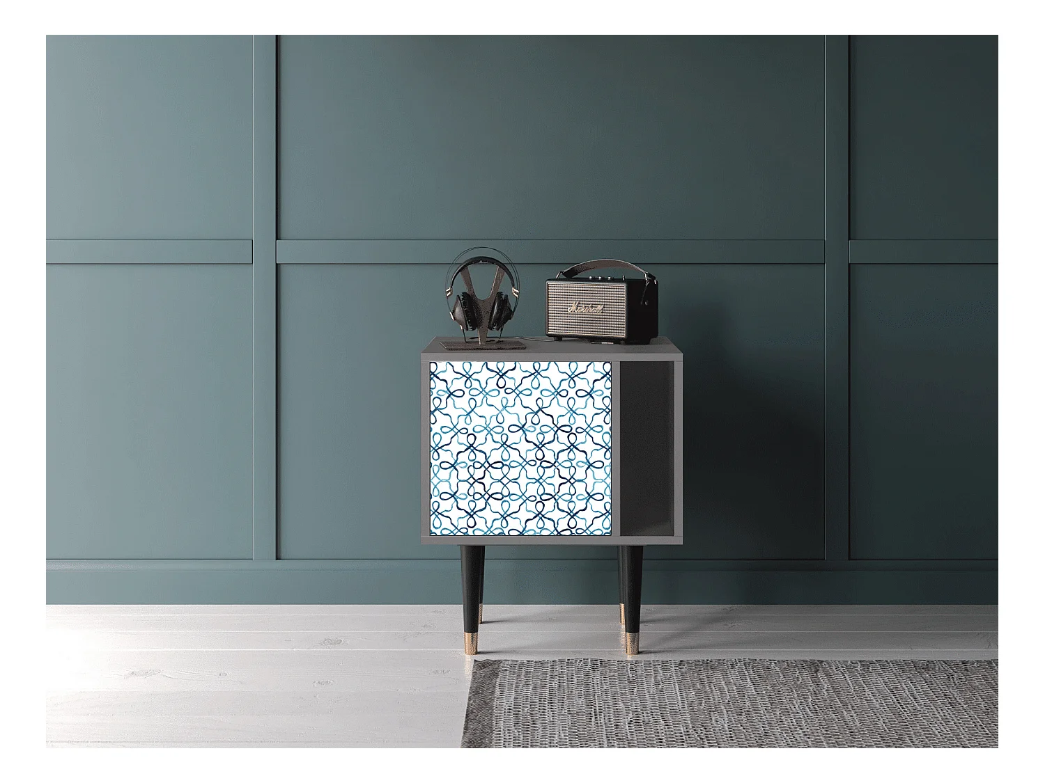 Table de nuit - 57х69х48 cm - S2 - Marine Strings, Gris