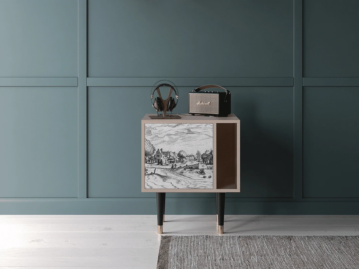 Table de nuit - 57х69х48 cm - S2 - Country Village, Latte