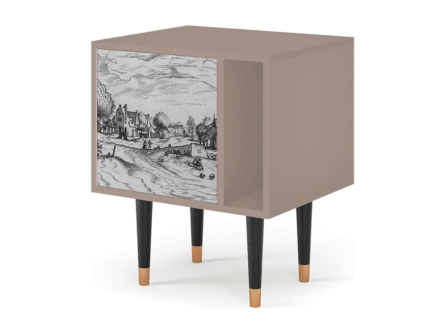 Table de nuit - 57х69х48 cm - S2 - Country Village, Latte