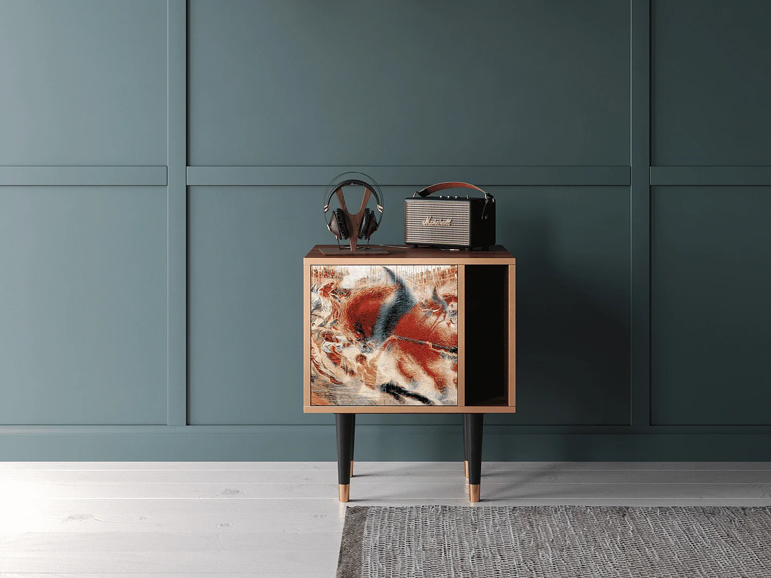 Table de nuit - 57х69х48 cm - S2 - The City Rises, Noyer