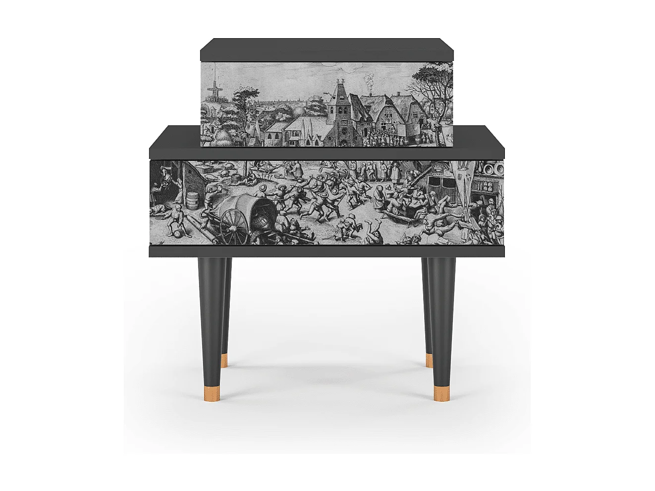 Mesita de noche - 58х58х41 cm - NS1 - The Festival of Saint, Antracita