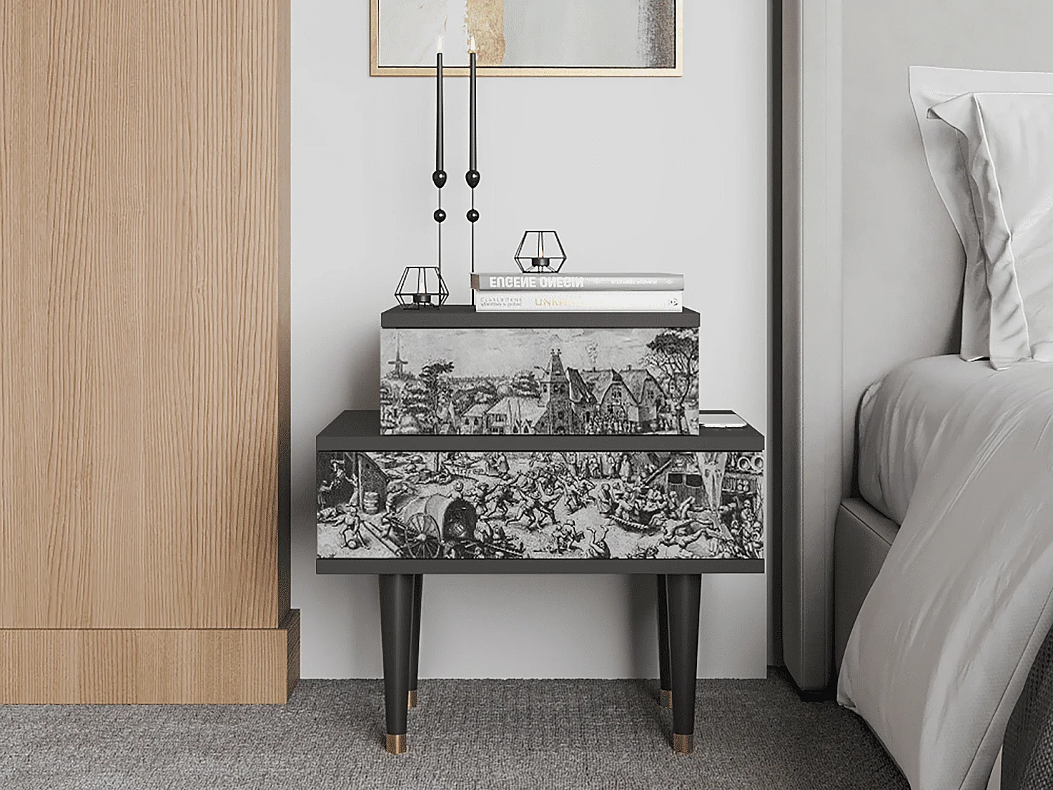 Table de nuit - 58х58х41 cm - NS1 - The Festival of Saint, Anthracite