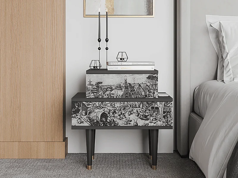 Table de nuit - 58х58х41 cm - NS1 - The Festival of Saint, Anthracite