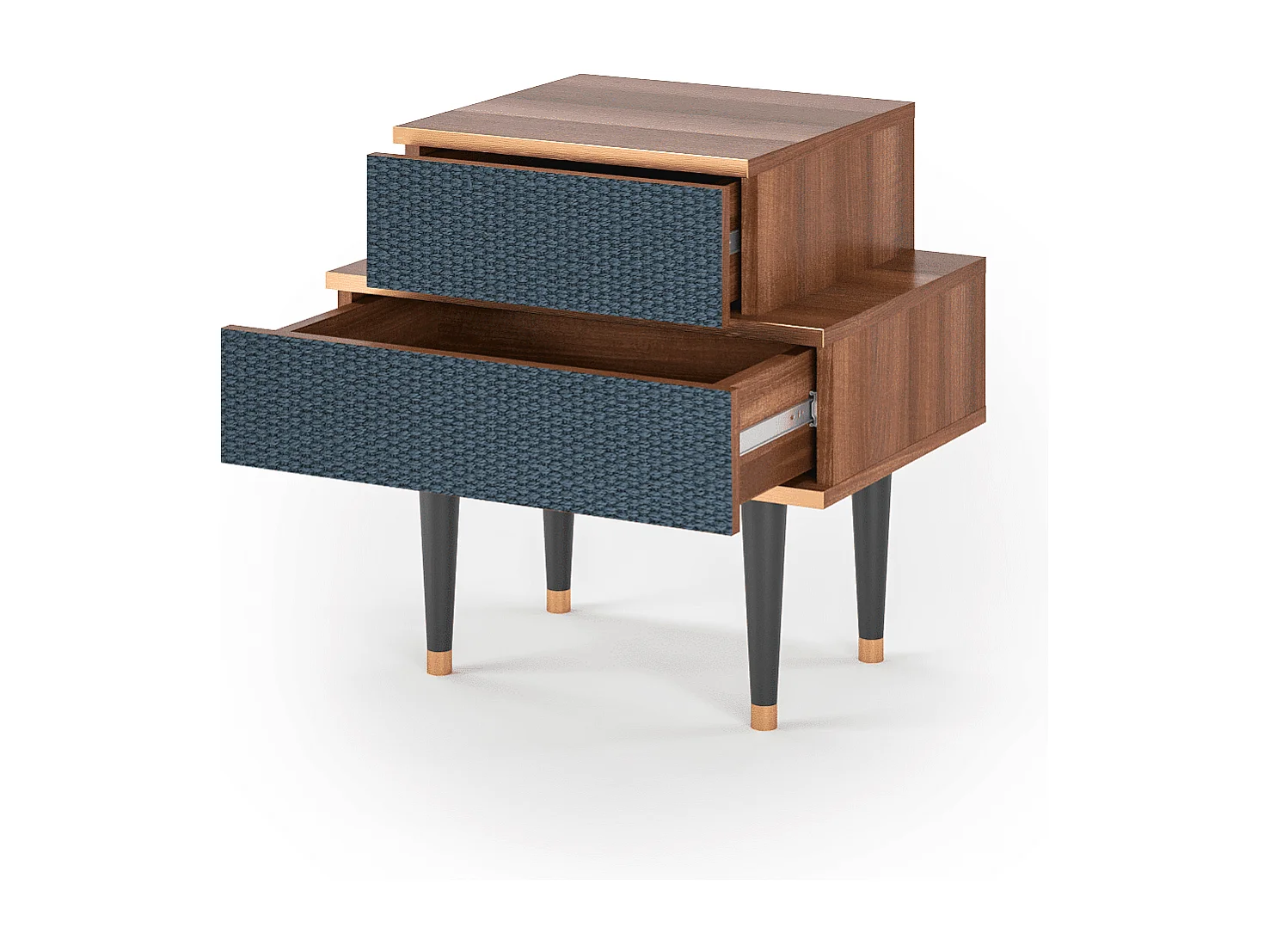 Stolik nocny - 58х58х41 cm - NS1 - Knitted Pattern, Orzech