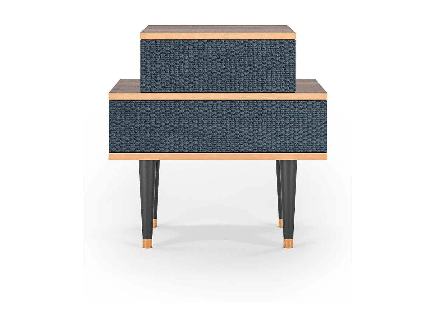 Stolik nocny - 58х58х41 cm - NS1 - Knitted Pattern, Orzech