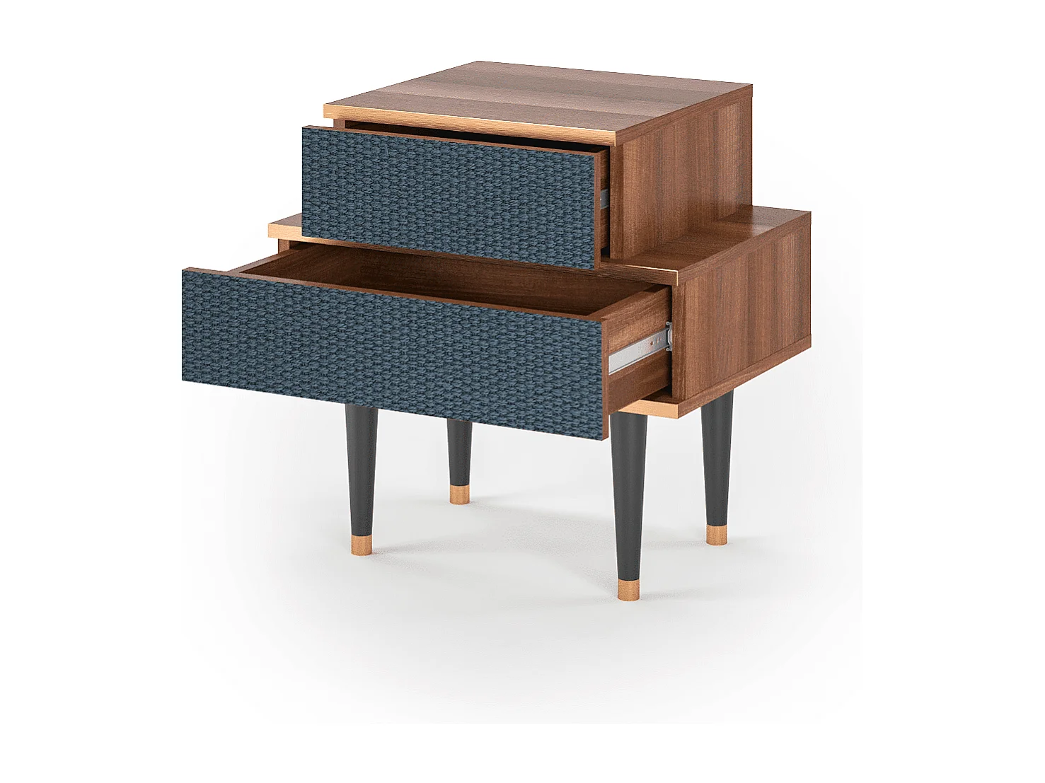 Stolik nocny - 58х58х41 cm - NS1 - Knitted Pattern, Orzech