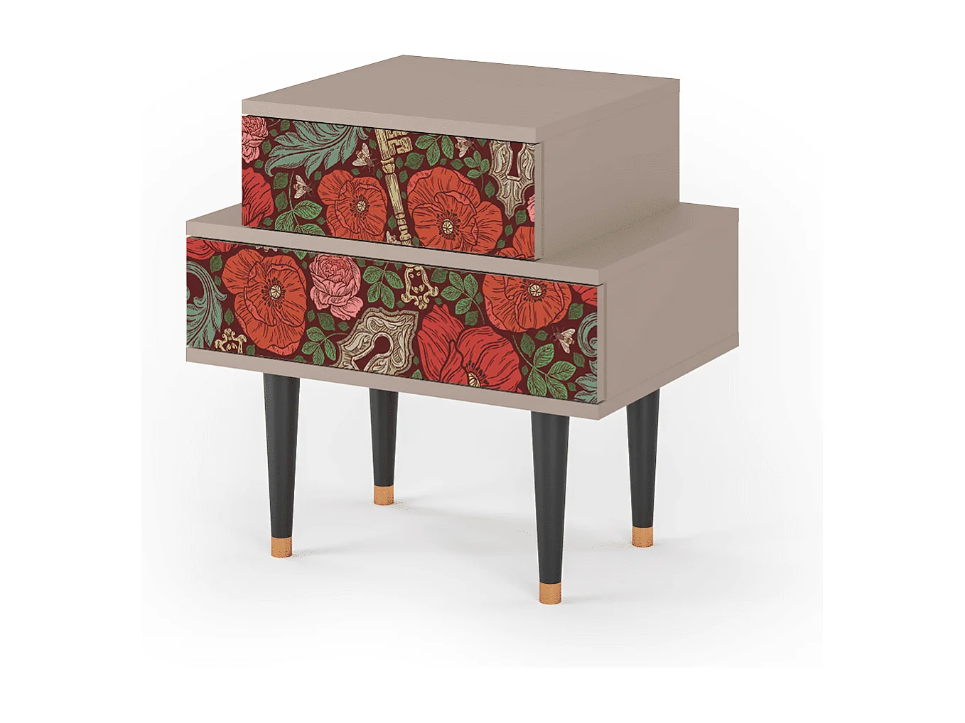 Table de nuit - 58х58х41 cm - NS1 - Poppy Garden, Latte