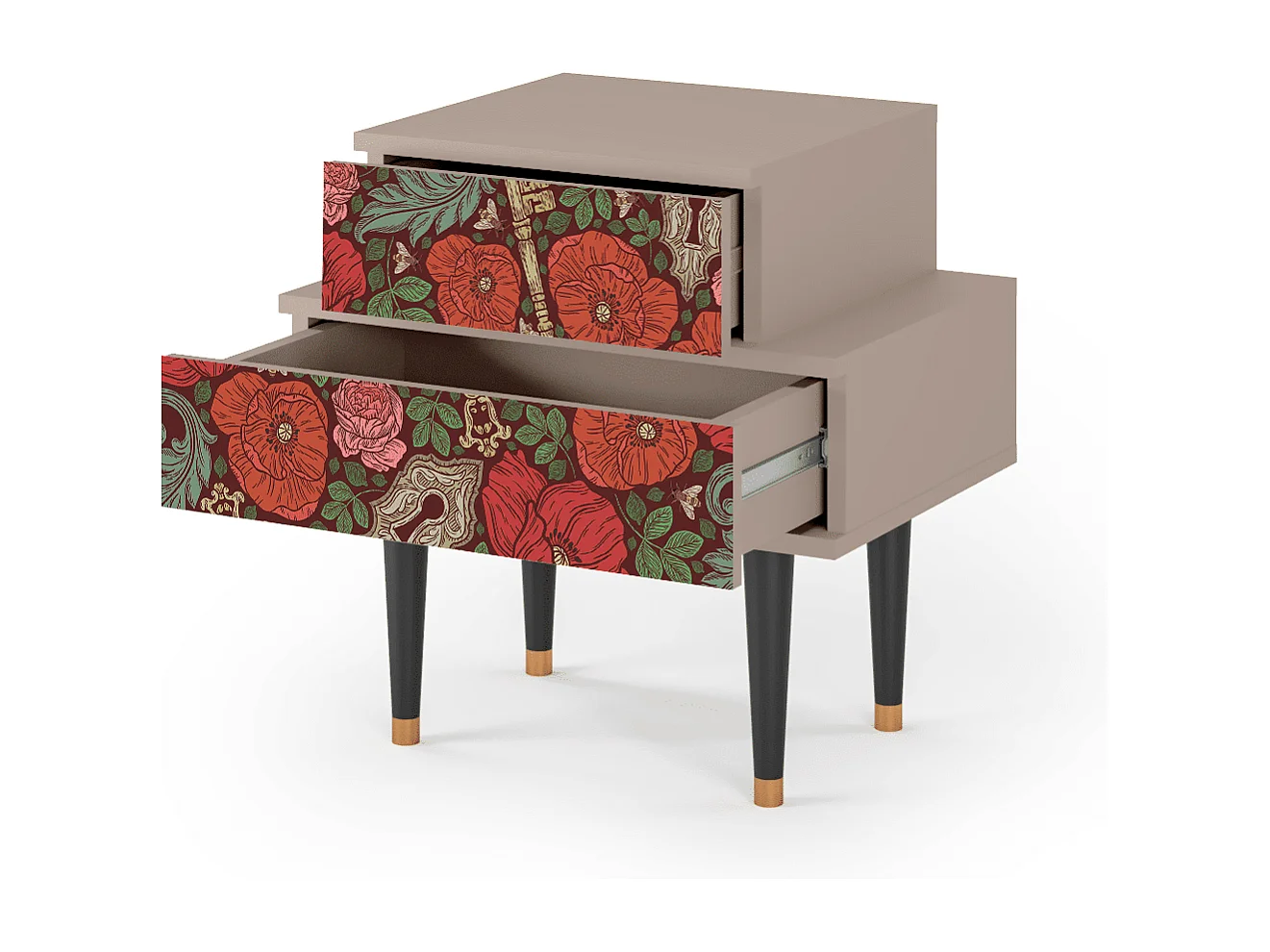 Table de nuit - 58х58х41 cm - NS1 - Poppy Garden, Latte