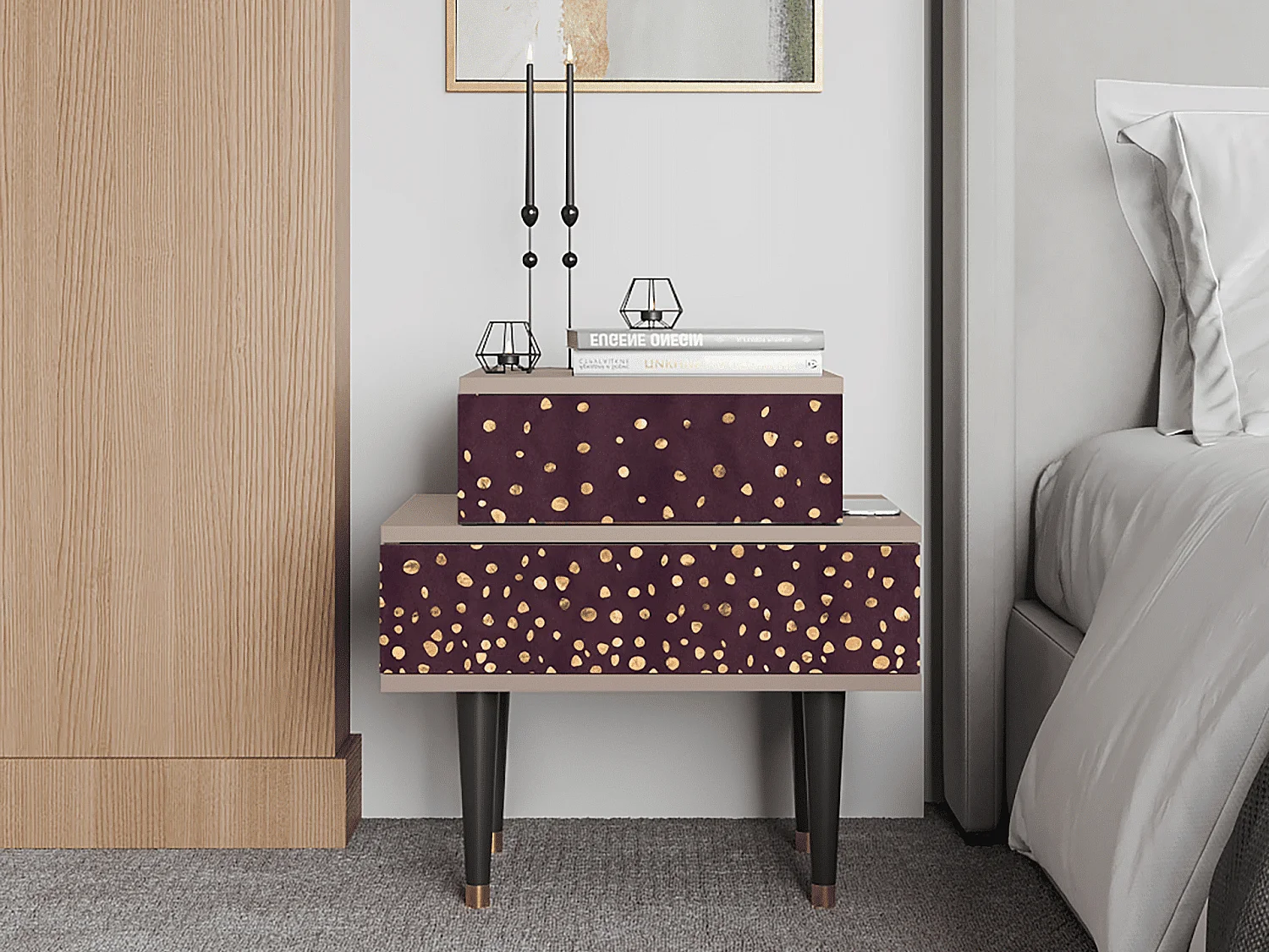 Comodino - 58х58х41 cm - NS1 - Glowworms, Latte