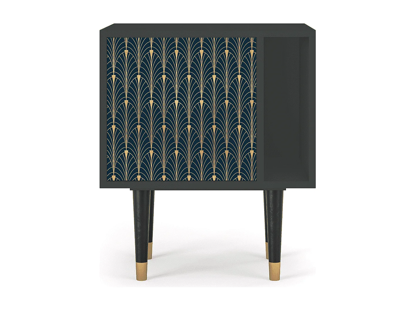 Stolik nocny - 57х69х48 cm - S2 - Flower of the Nile, Antracyt