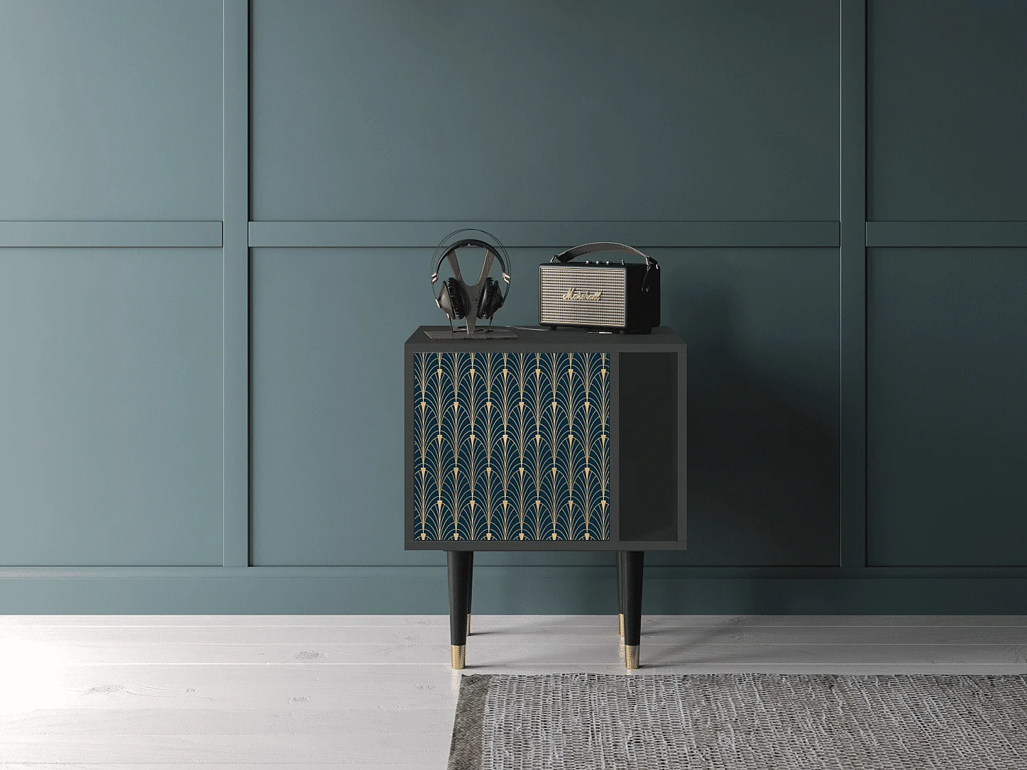 Nachtkastje - 57х69х48 cm - S2 - Flower of the Nile, Antraciet