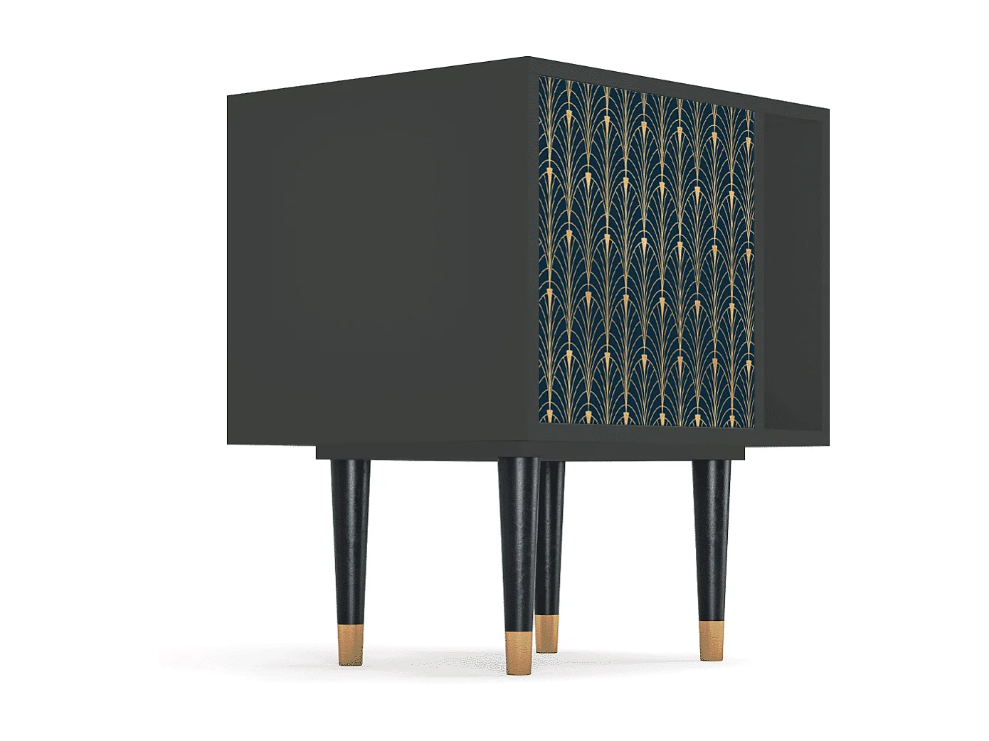 Nachtkastje - 57х69х48 cm - S2 - Flower of the Nile, Antraciet