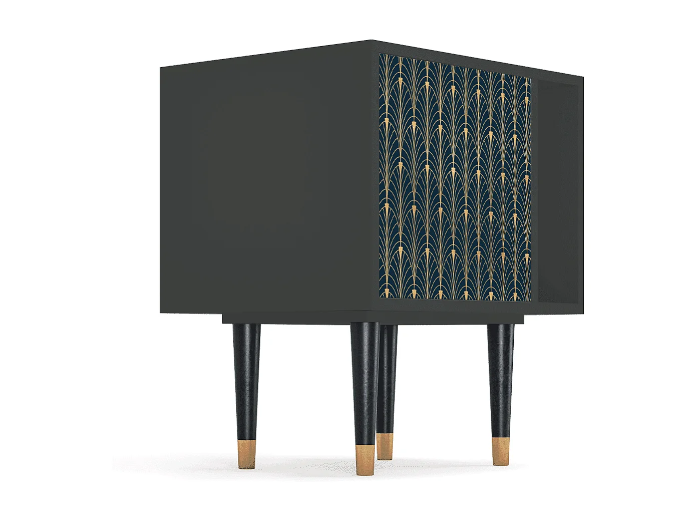 Nachtkastje - 57х69х48 cm - S2 - Flower of the Nile, Antraciet