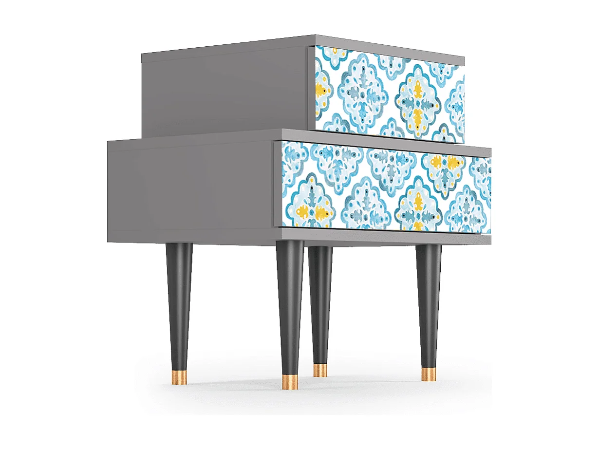 Stolik nocny - 58х58х41 cm - NS1 - Portugese tiles, Szary