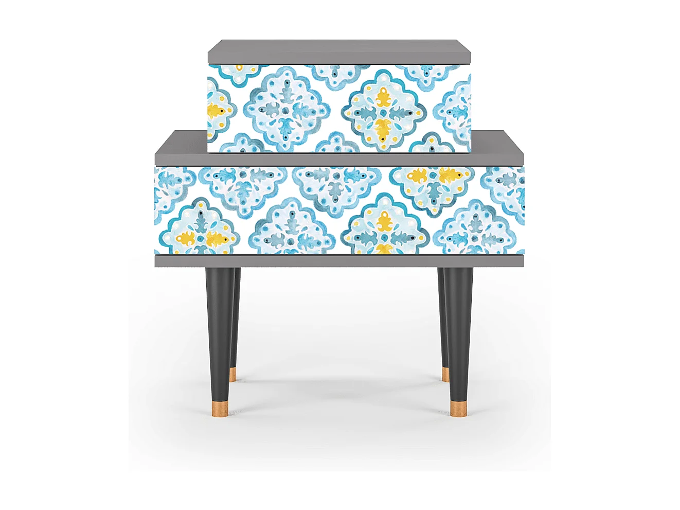 Table de nuit - 58х58х41 cm - NS1 - Portugese tiles, Gris