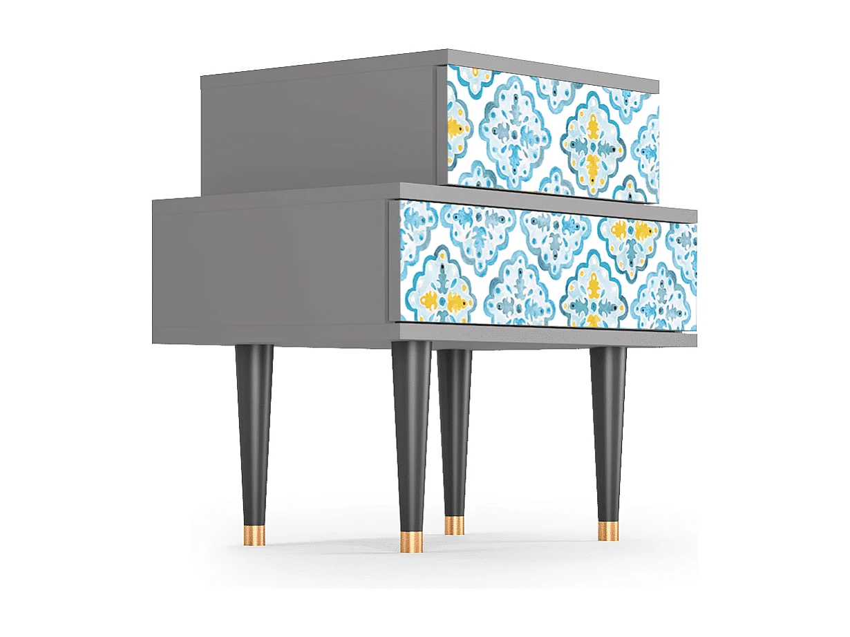 Stolik nocny - 58х58х41 cm - NS1 - Portugese tiles, Szary