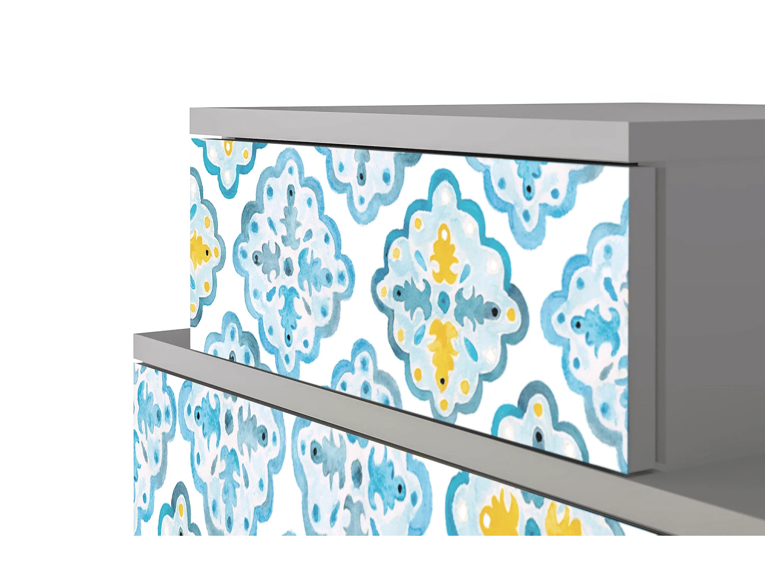 Stolik nocny - 58х58х41 cm - NS1 - Portugese tiles, Szary