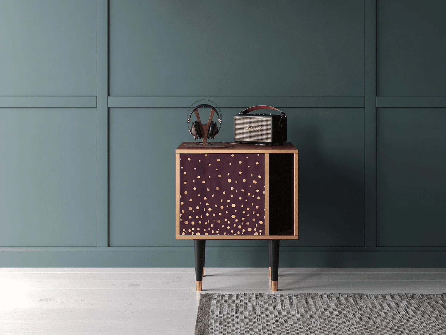 Table de nuit - 57х69х48 cm - S2 - Glowworms, Noyer