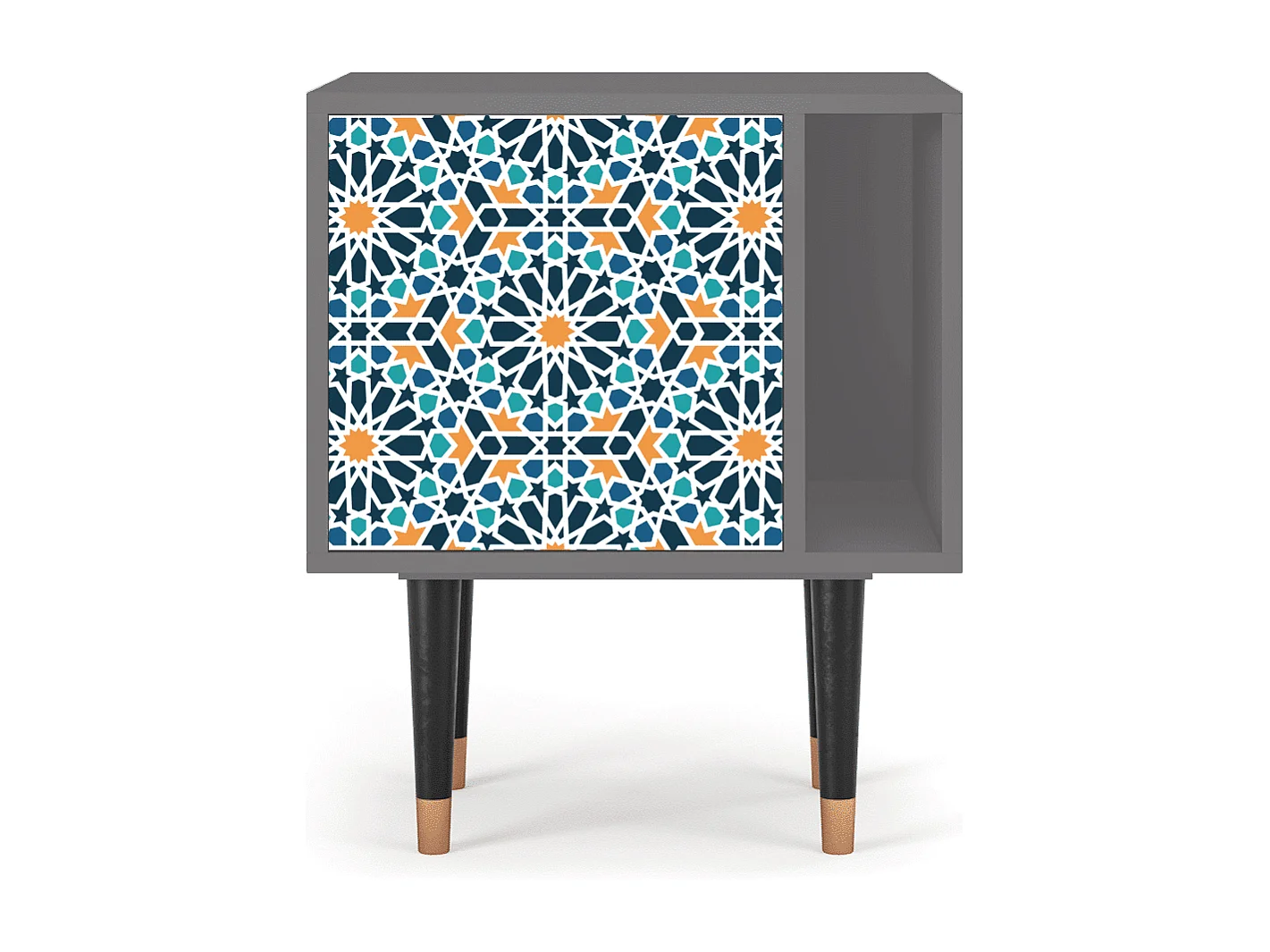 Stolik nocny - 57х69х48 cm - S2 - Kaleidoscope, Szary