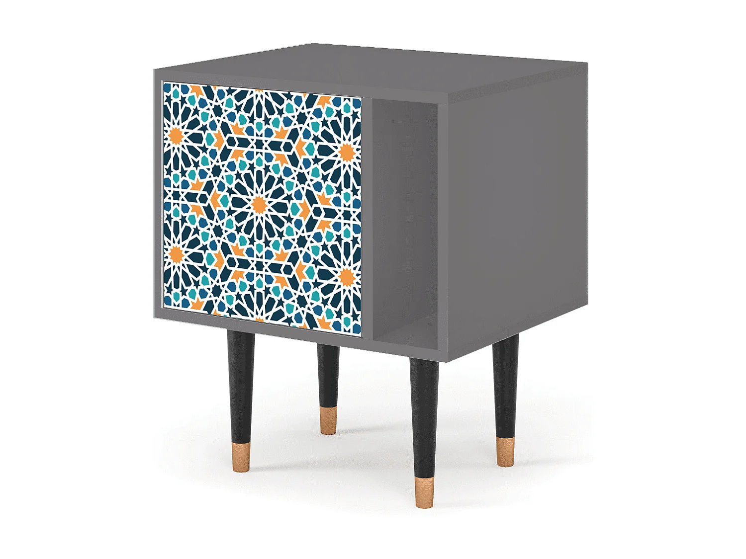 Stolik nocny - 57х69х48 cm - S2 - Kaleidoscope, Szary