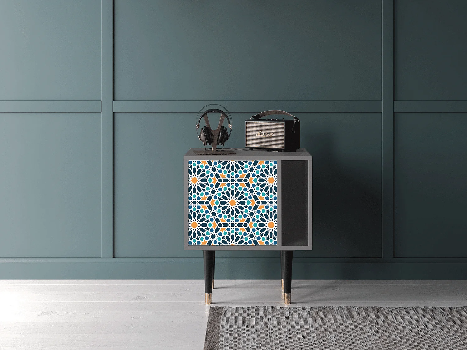 Table de nuit - 57х69х48 cm - S2 - Kaleidoscope, Gris