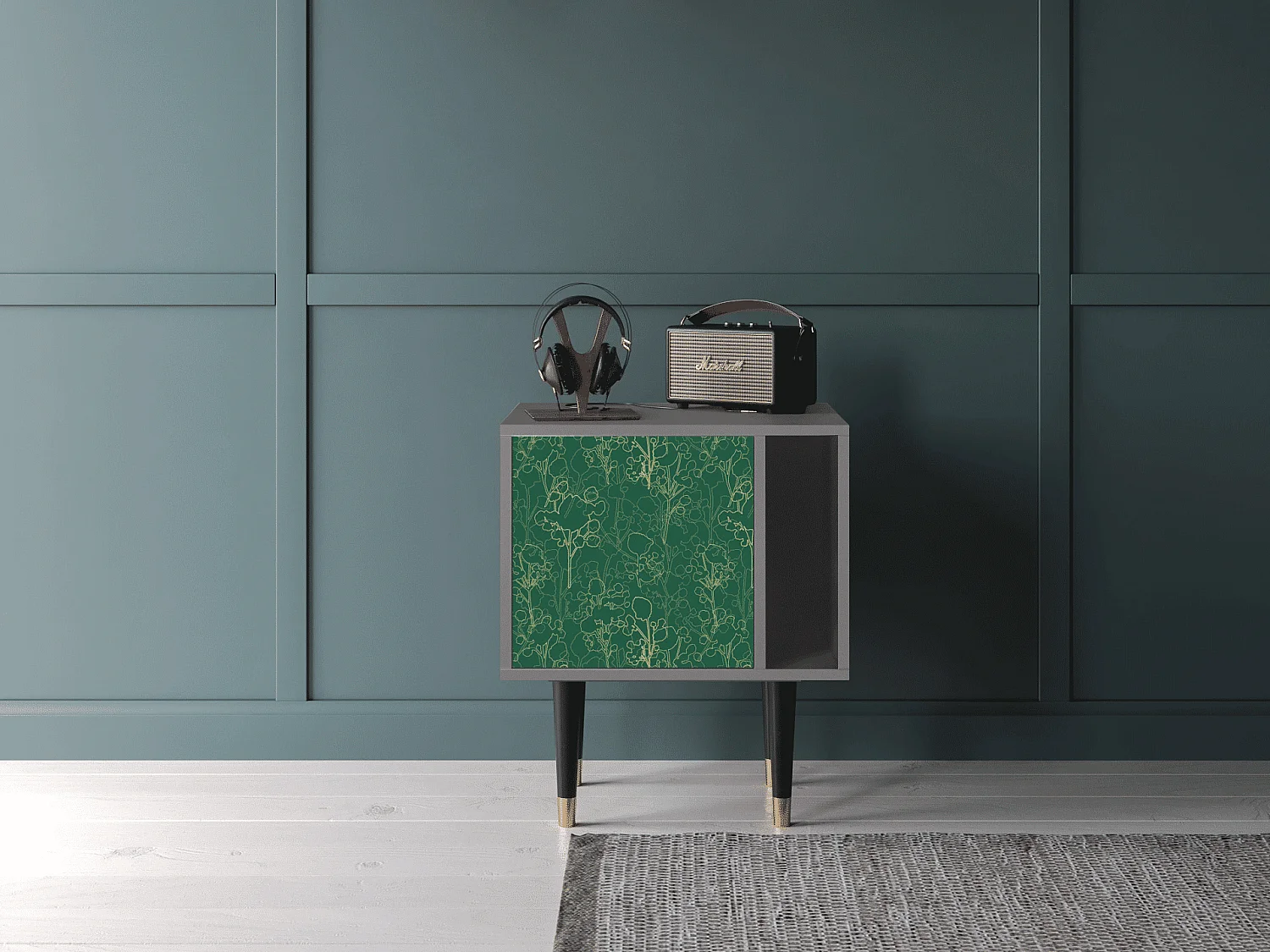 Table de nuit - 57х69х48 cm - S2 - Emerald Forest, Gris