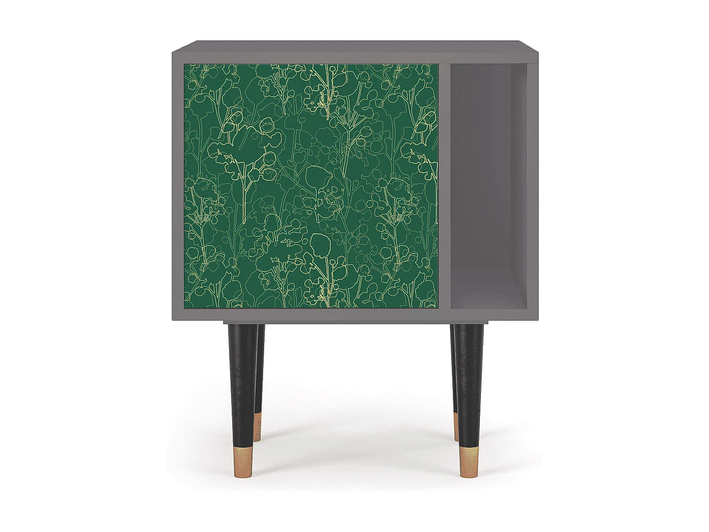 Stolik nocny - 57х69х48 cm - S2 - Emerald Forest, Szary