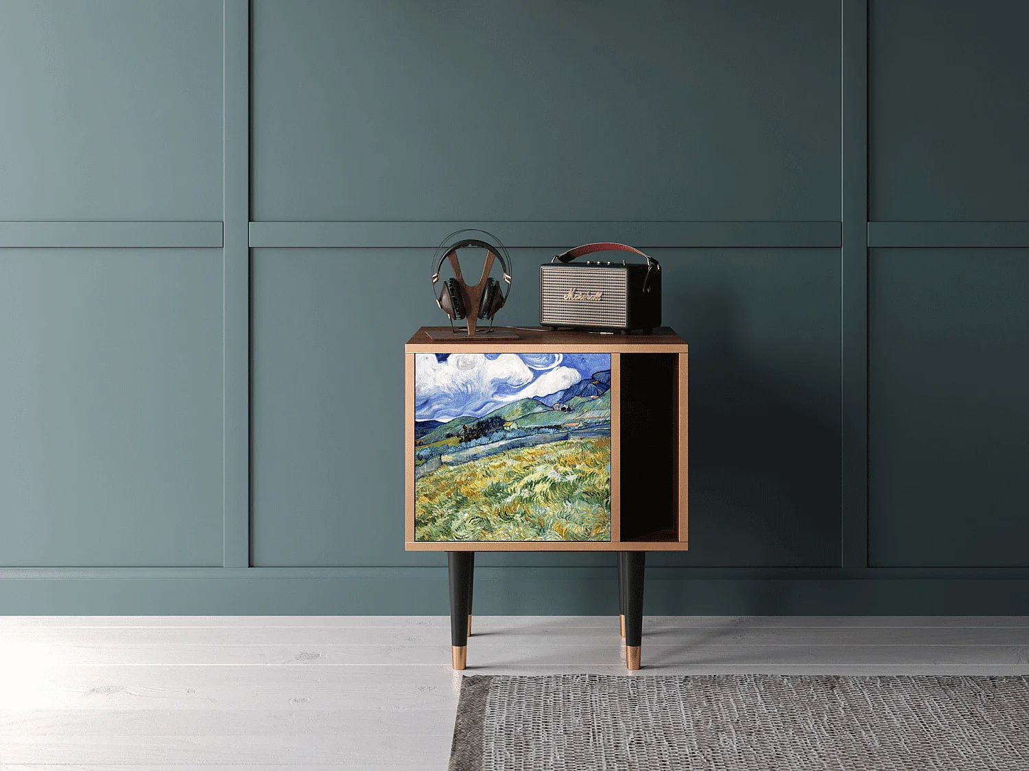 Criado-mudo - 57х69х48 cm - S2 - Landscape, Nogueira